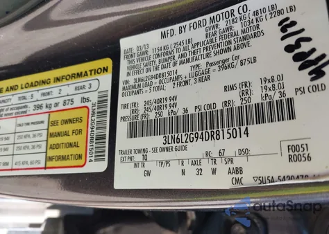 2013 Lincoln Mkz from USA, damaged, VIN 3LN6L2G94DR815014